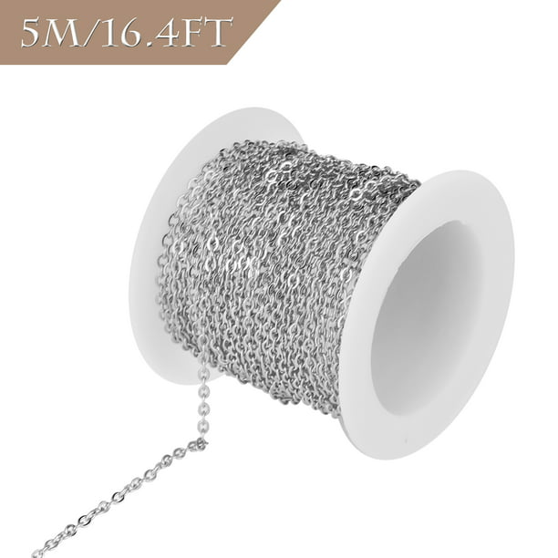2.5mm Width Stainless Steel Rolo Cable Chains Findings Fit DIY Pendant Necklace 